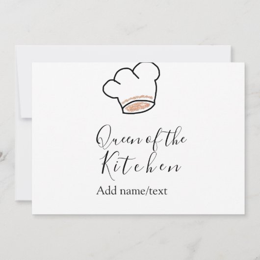 Queen of the kitchen chef cooking add name crown  招待状 (裏面)