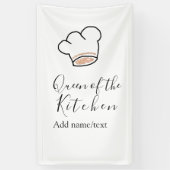 Queen of the kitchen chef cooking add name crown  横断幕 (縦)