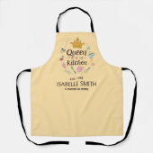 Queen of the Kitchen Custom Name Design エプロン (正面)