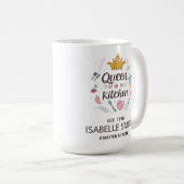 Queen of the Kitchen Custom Name Design コーヒーマグカップ (正面右)