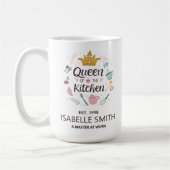 Queen of the Kitchen Custom Name Design コーヒーマグカップ (左)