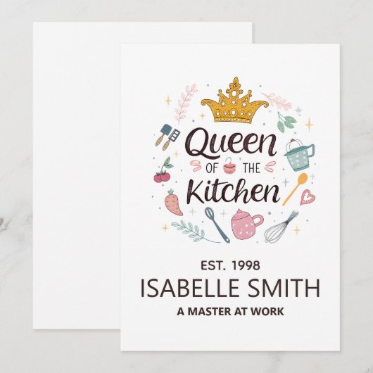 Queen of the Kitchen Custom Name Design シーズンカード (正面/裏面)