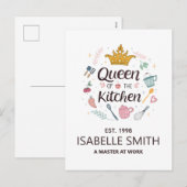 Queen of the Kitchen Custom Name Design シーズンポストカード (正面/裏面)