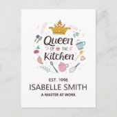 Queen of the Kitchen Custom Name Design シーズンポストカード (正面)