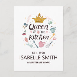 Queen of the Kitchen Custom Name Design シーズンポストカード