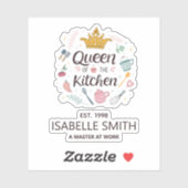 Queen of the Kitchen Custom Name Design シール (シート)