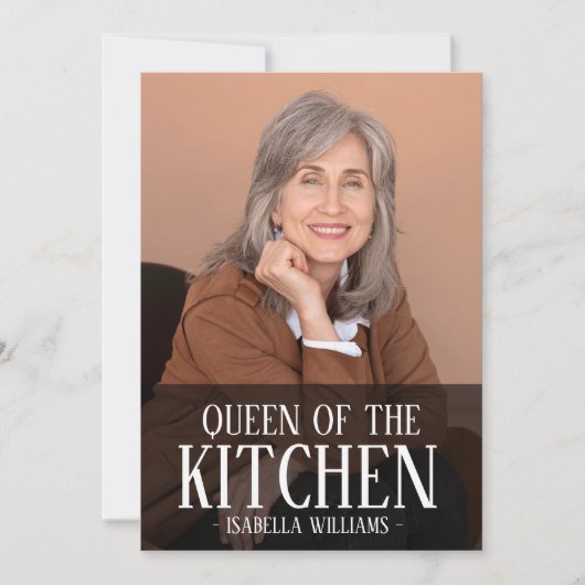 Queen of the Kitchen Editable Photo Name Design シーズンカード (正面)