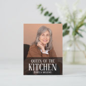 Queen of the Kitchen Editable Photo Name Design シーズンポストカード (スタンド正面)