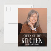Queen of the Kitchen Editable Photo Name Design シーズンポストカード (正面/裏面)