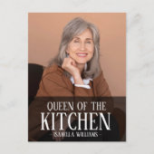 Queen of the Kitchen Editable Photo Name Design ポストカード (正面)