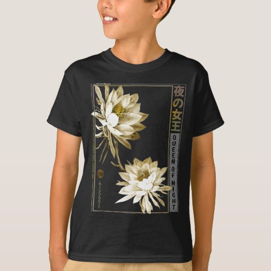 Queen Of The Night Moonflower Ephyllum Japanese Fl Tシャツ (正面)