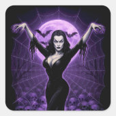 Queen of the Web Vampire Gothic Sticker – Purple スクエアシール (正面)