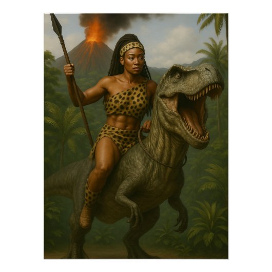 Queen of the Wild – Amazon Warrior on Dinosaur ポスター (正面)