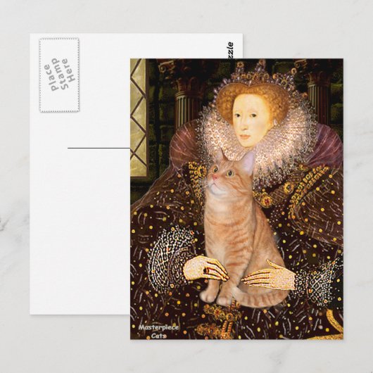 Queen - Orange Tabby cat 46 ポストカード (正面/裏面)