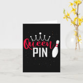 Queen Pin Shirt Bowler Bowling League For Bowling  カード (黄色い花)