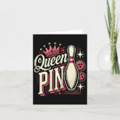 Queen Pin Shirt Bowler Bowling League For Bowling  カード (正面)