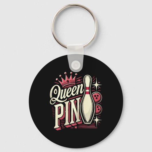 Queen Pin Shirt Bowler Bowling League For Bowling  キーホルダー (正面)