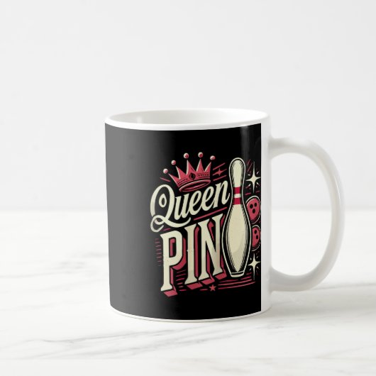 Queen Pin Shirt Bowler Bowling League For Bowling  コーヒーマグカップ (右)
