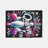 Queen Pin Shirt Bowler Bowling League For Bowling フリースブランケット (正面(横))