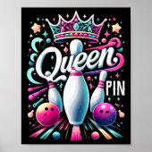 Queen Pin Shirt Bowler Bowling League For Bowling  ポスター (正面)