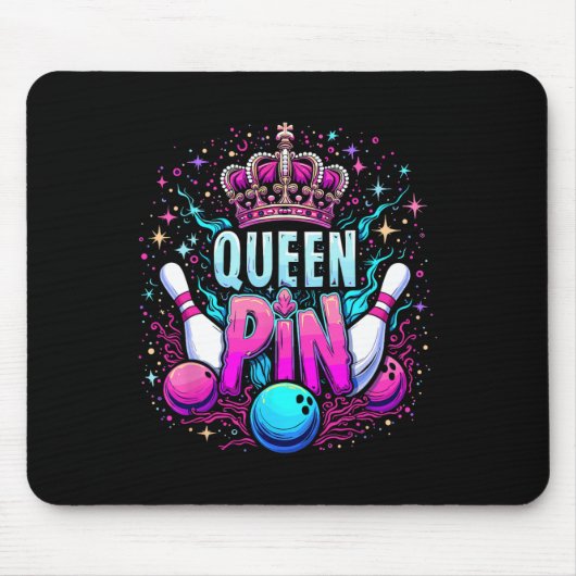 Queen Pin Shirt Bowler Bowling League For Bowling  マウスパッド (正面)