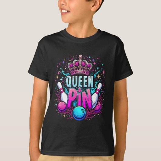 Queen Pin Shirt Bowler Bowling League For Bowling  Tシャツ (正面)