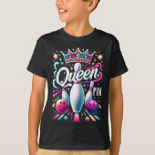 Queen Pin Shirt Bowler Bowling League For Bowling Tシャツ (正面)