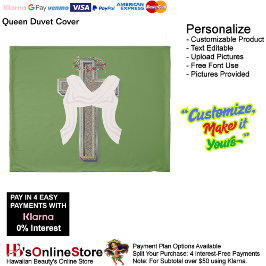 Queen Size Duvet Cover Green Background 掛け布団カバー