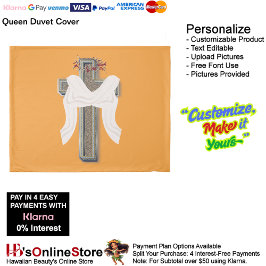 Queen Size Duvet Cover Orange Background 掛け布団カバー