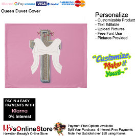 Queen Size Duvet Cover Pink Background 掛け布団カバー