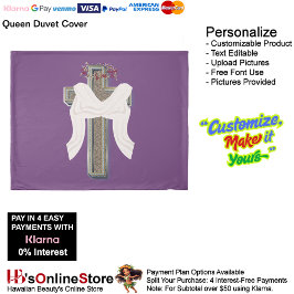 Queen Size Duvet Cover Purple Background 掛け布団カバー