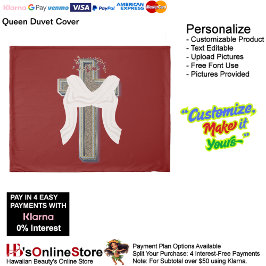 Queen Size Duvet Cover Red Background 掛け布団カバー