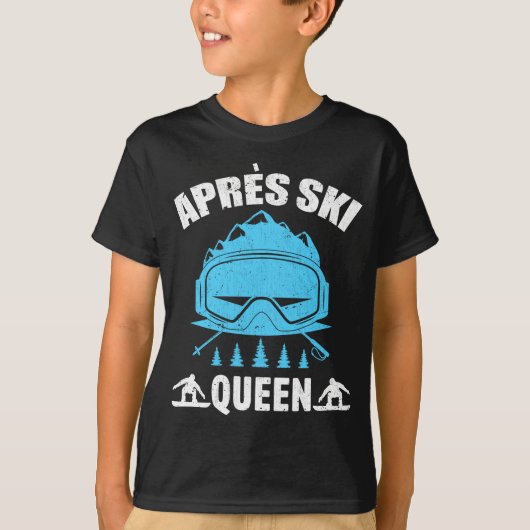 Queen Skiing Snowboard Winter Sports Apres Ski Tシャツ (正面)