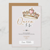 Queen to be elegant bridal shower invitation シーズンカード (正面/裏面)