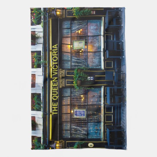 Queen Victoria Pub キッチンタオル (縦)