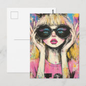 Queen With Big Glasses Postcard ポストカード (正面/裏面)