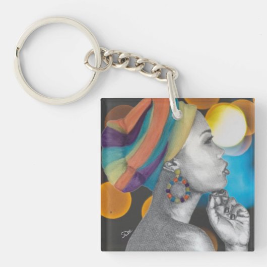 Queenconfidenceハンドア絵を描クリルキーチェーン キーホルダー (正面)