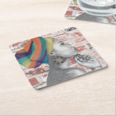 QUEENCONFIDENCE -紙コースター スクエアペーパーコースター (アングル)