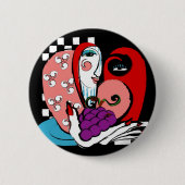 queenie 缶バッジ (正面)