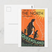 Queenlandへのグレート・バリア・リーフの郵便はがきPenquins ポストカード (正面/裏面)