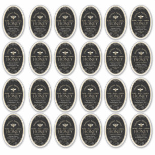 Queenline 8 oz楕円形ハニカムビー付きハニカムラベル シール