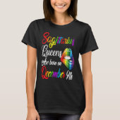 Queens Are Born on December 9th Rainbow Lips Sagit Tシャツ (正面)