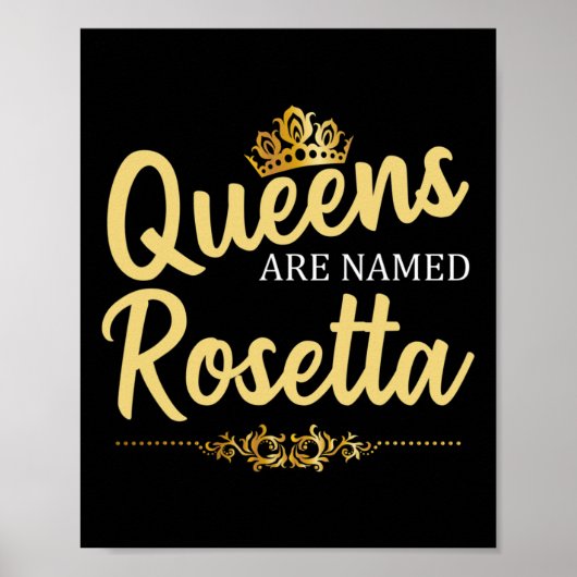 Queens Are Named Rosetta Personalized Funny Birthd ポスター (正面)