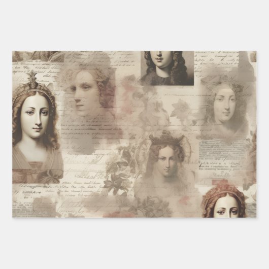 Queens & Cursive ラッピングペーパーシート (正面)