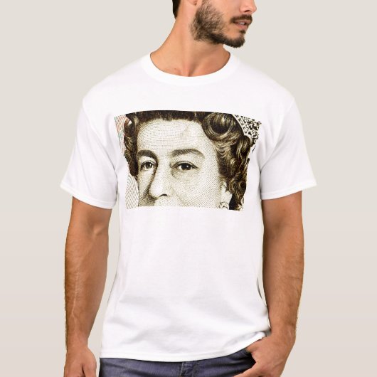 Queens Elizabeth II on 50 pound note. Tシャツ (正面)