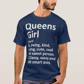 QUEENS GIRL NY NEW YORK Funny City Home Roots Tシャツ