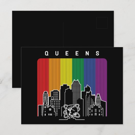 Queens New York Rainbow Flag LGBT Pride ポストカード (正面/裏面)