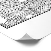 Queens New York Street Map ポスター (角)