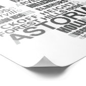 Queens New York Typography Photo ポスター (角)