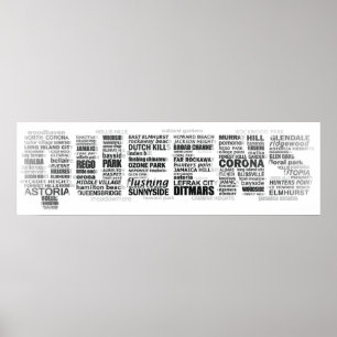 Queens New York Typography Photo ポスター